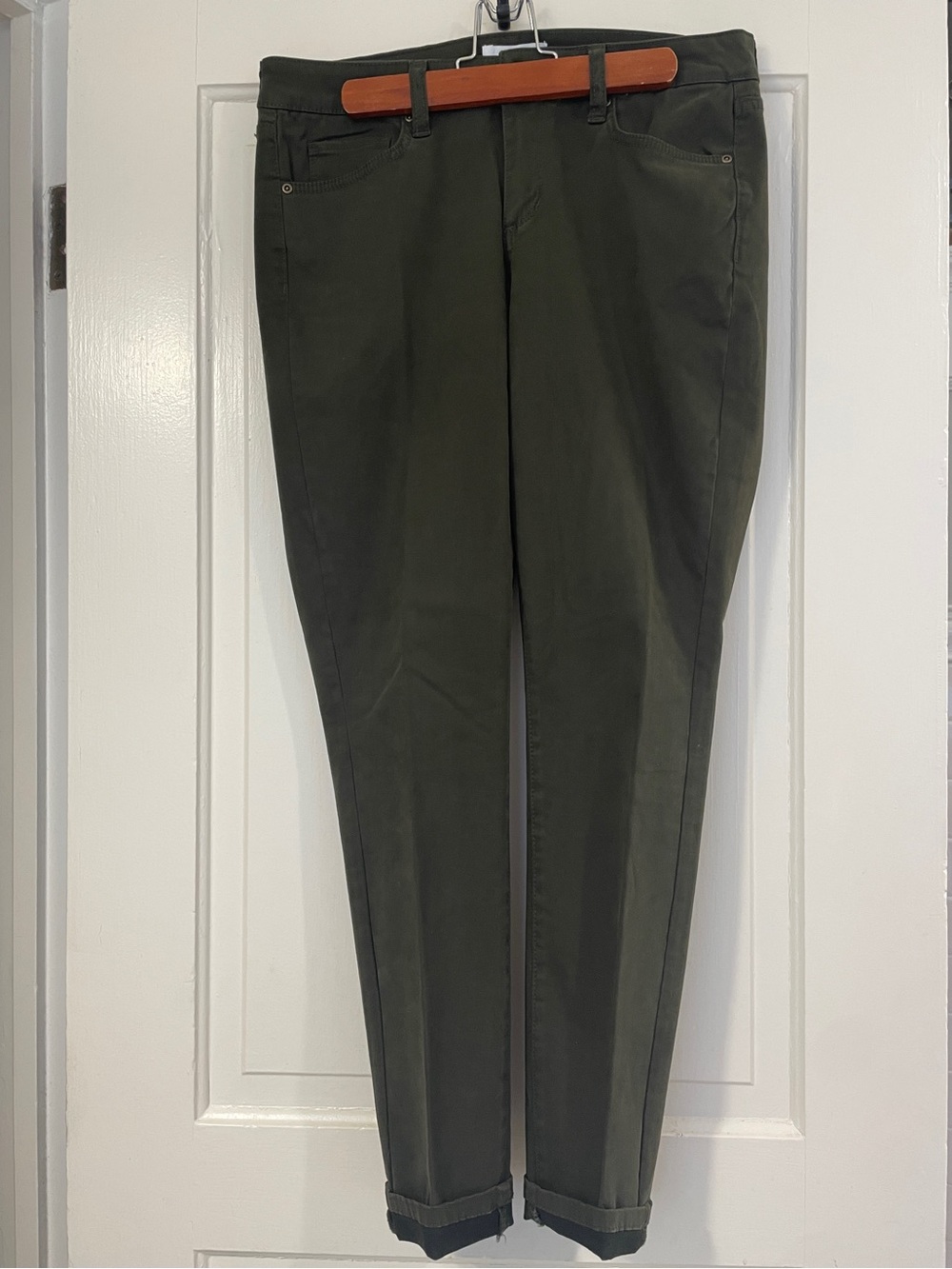 Sonoma Olive Skinny Brushed Cotton Pants Size 10